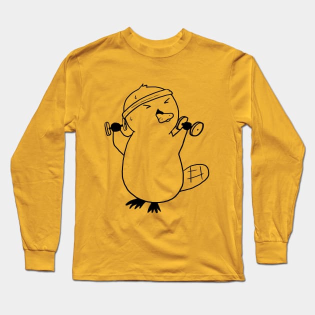 Platypus workout Long Sleeve T-Shirt by crumblyBiscuit